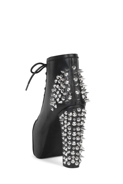 SPIKE Platform Bootie - Black Silver | Jeffrey Campbell
