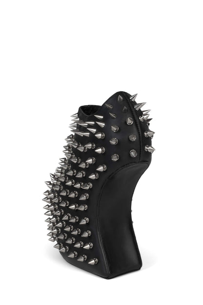 SHADOW-SPK Platform Wedge Boot - Black Silver | Jeffrey Campbell