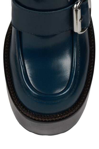 OFFSET Heeled Loafer - Blue Oiled | Jeffrey Campbell