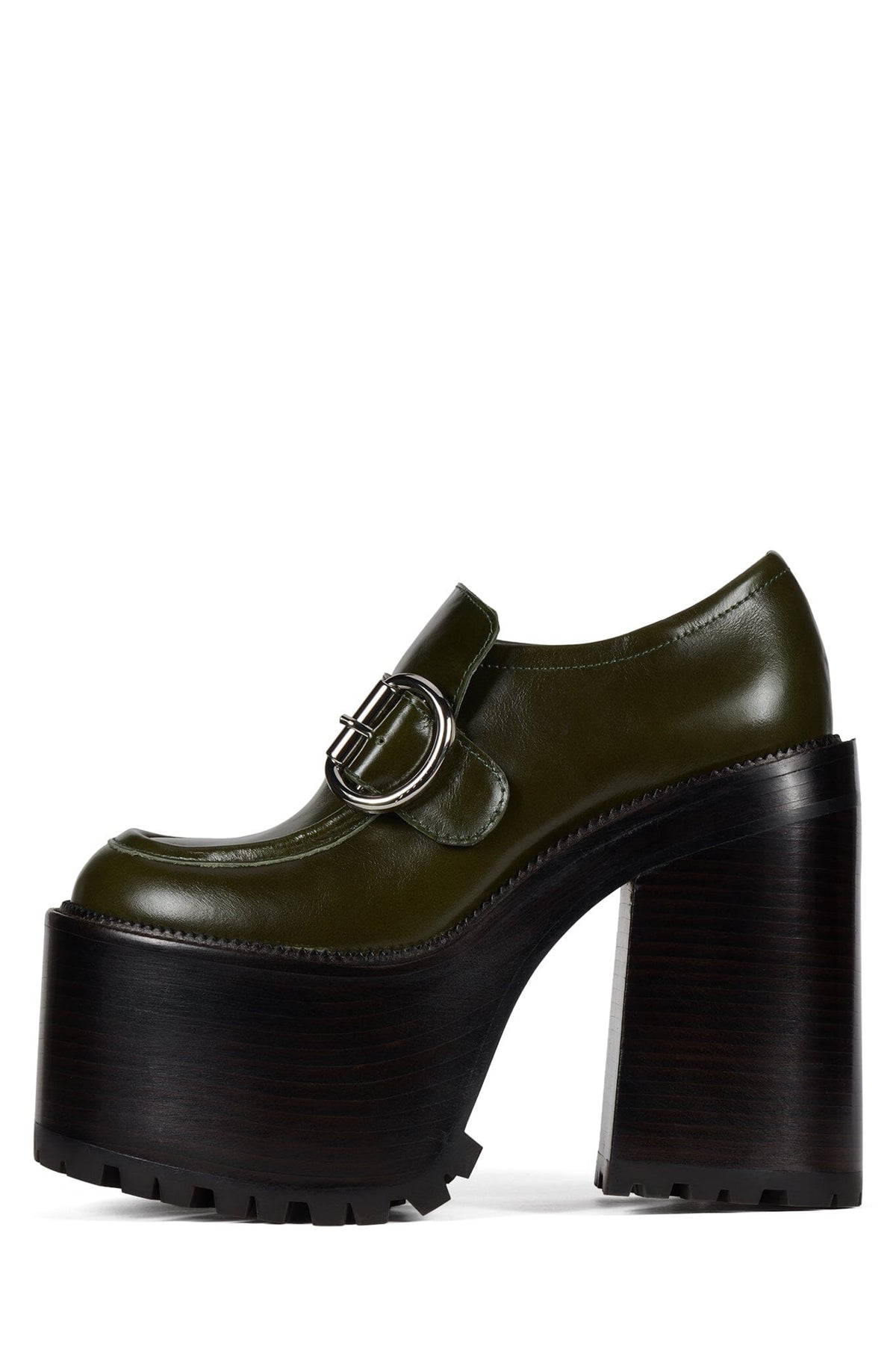 OFFSET Heeled Loafer - Blue Oiled | Jeffrey Campbell