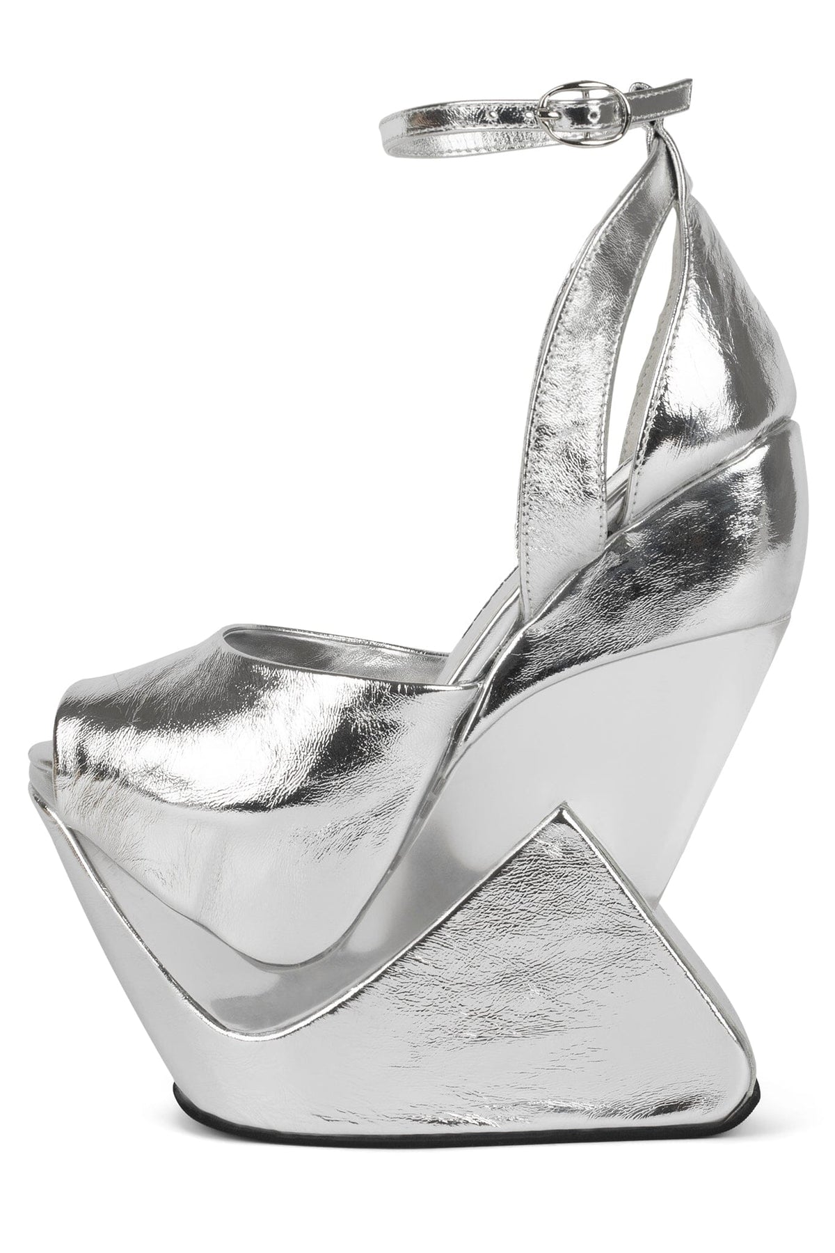 CELESTIAN Platform Wedge Sandal - Silver | Jeffrey Campbell