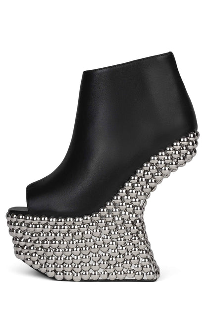 NIGHT-TICK Sculpted Wedge Platform - Black | Jeffrey Campbell