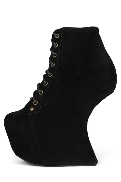 NIGHTLITA Wedge Platform Boot - Black Suede | Jeffrey Campbell