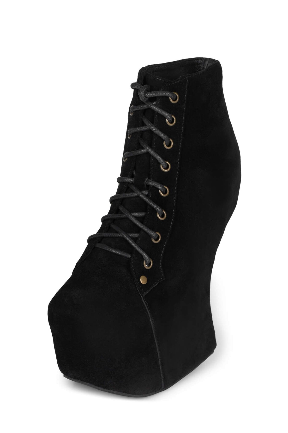 NIGHTLITA Wedge Platform Boot - Black Suede | Jeffrey Campbell