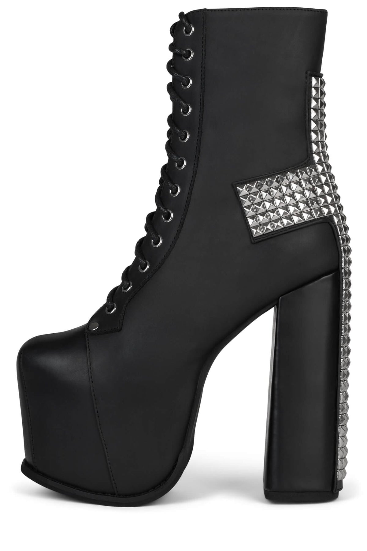 BL-CROSS Platform Boots - Black Washed Silver | Jeffrey Campbell