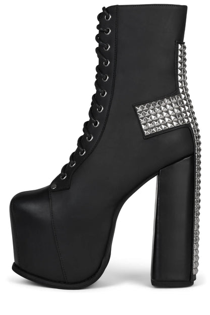 BL-CROSS Platform Boots - Black Washed Silver | Jeffrey Campbell