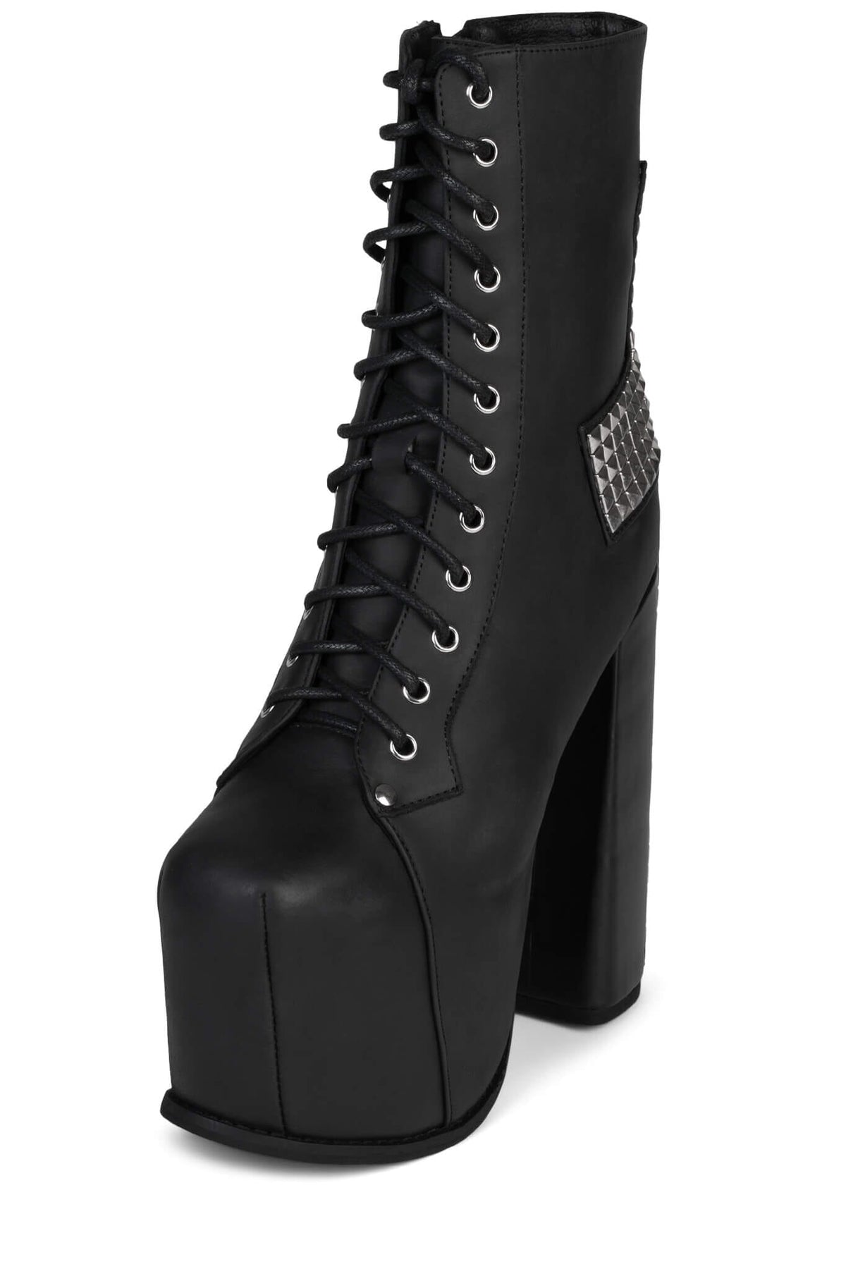 BL-CROSS Platform Boots - Black Washed Silver | Jeffrey Campbell