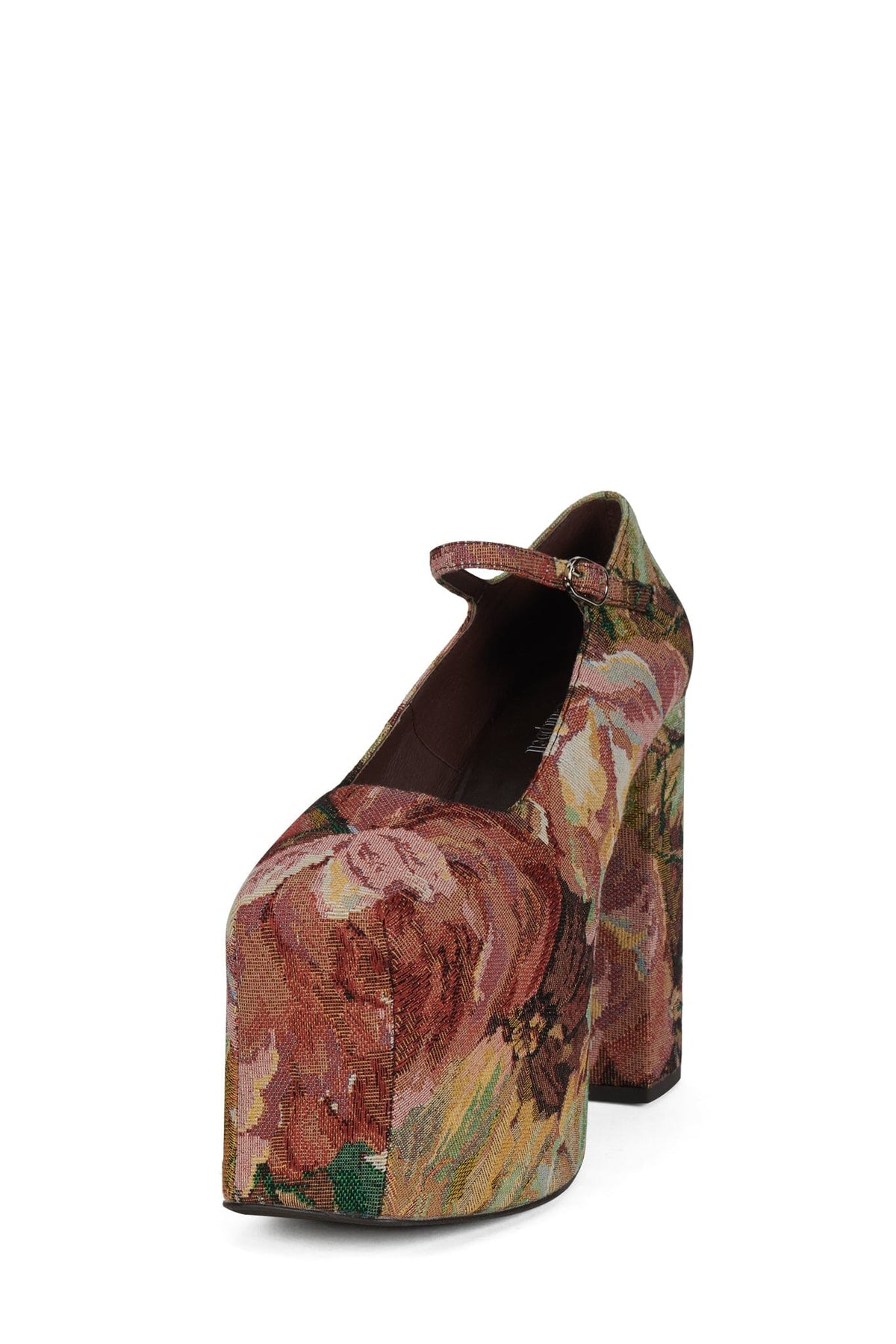 THE-TRUTH Platform Mary-Jane Pump - Red Multi Tapestry | Jeffrey Campbell