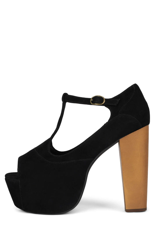 FOXY-WOOD - Black Suede | Jeffrey Campbell