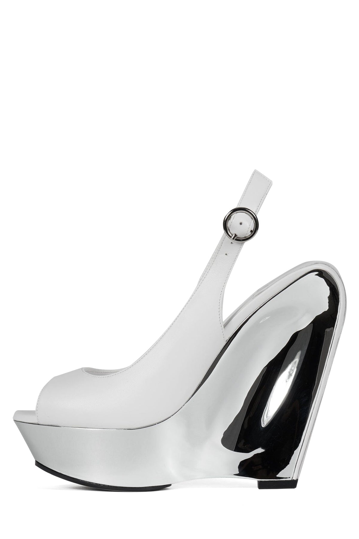 SPEED-SB Slingback Sandal - White Silver | Jeffrey Campbell