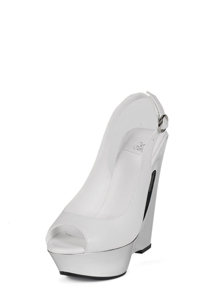 SPEED-SB Slingback Sandal - White Silver | Jeffrey Campbell