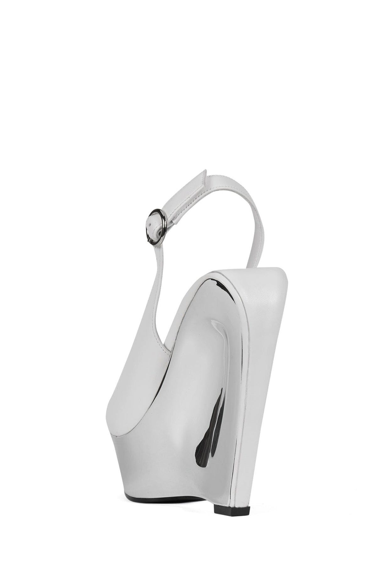 SPEED-SB Slingback Sandal - White Silver | Jeffrey Campbell