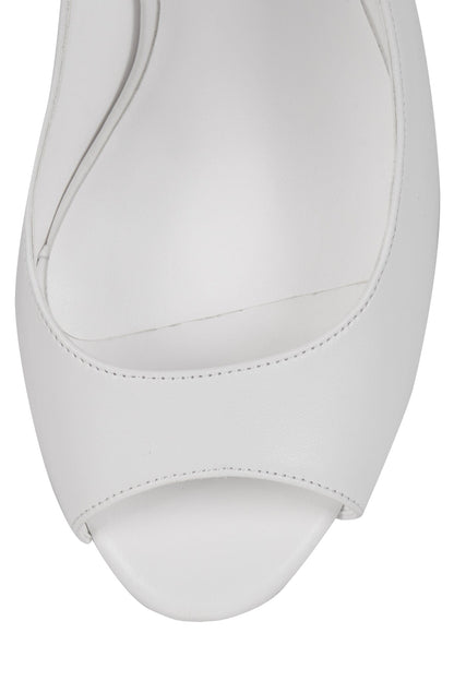 SPEED-SB Slingback Sandal - White Silver | Jeffrey Campbell