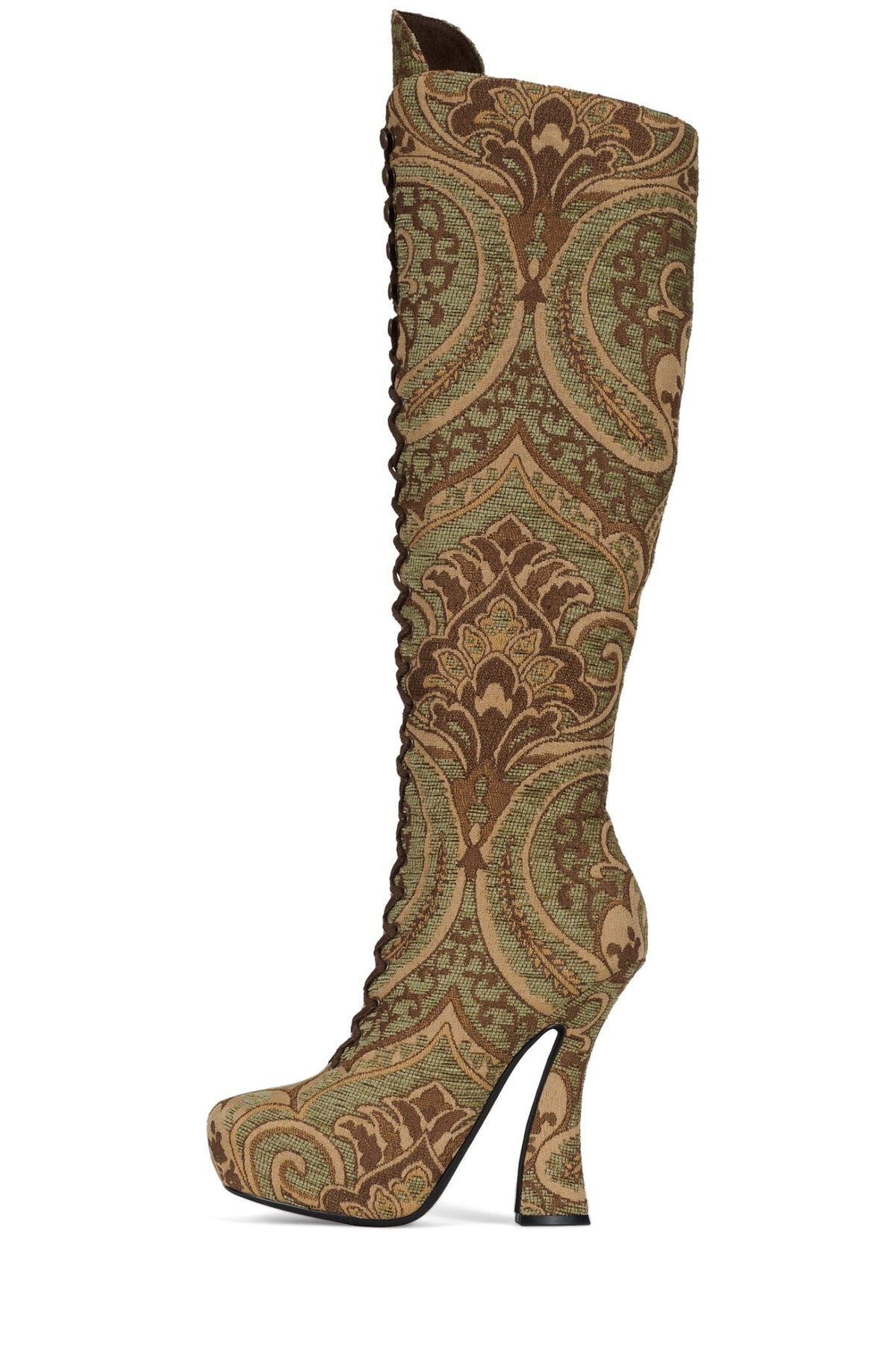 POP-OFF-EM Platform Boot - Olive Tapestry | Jeffrey Campbell