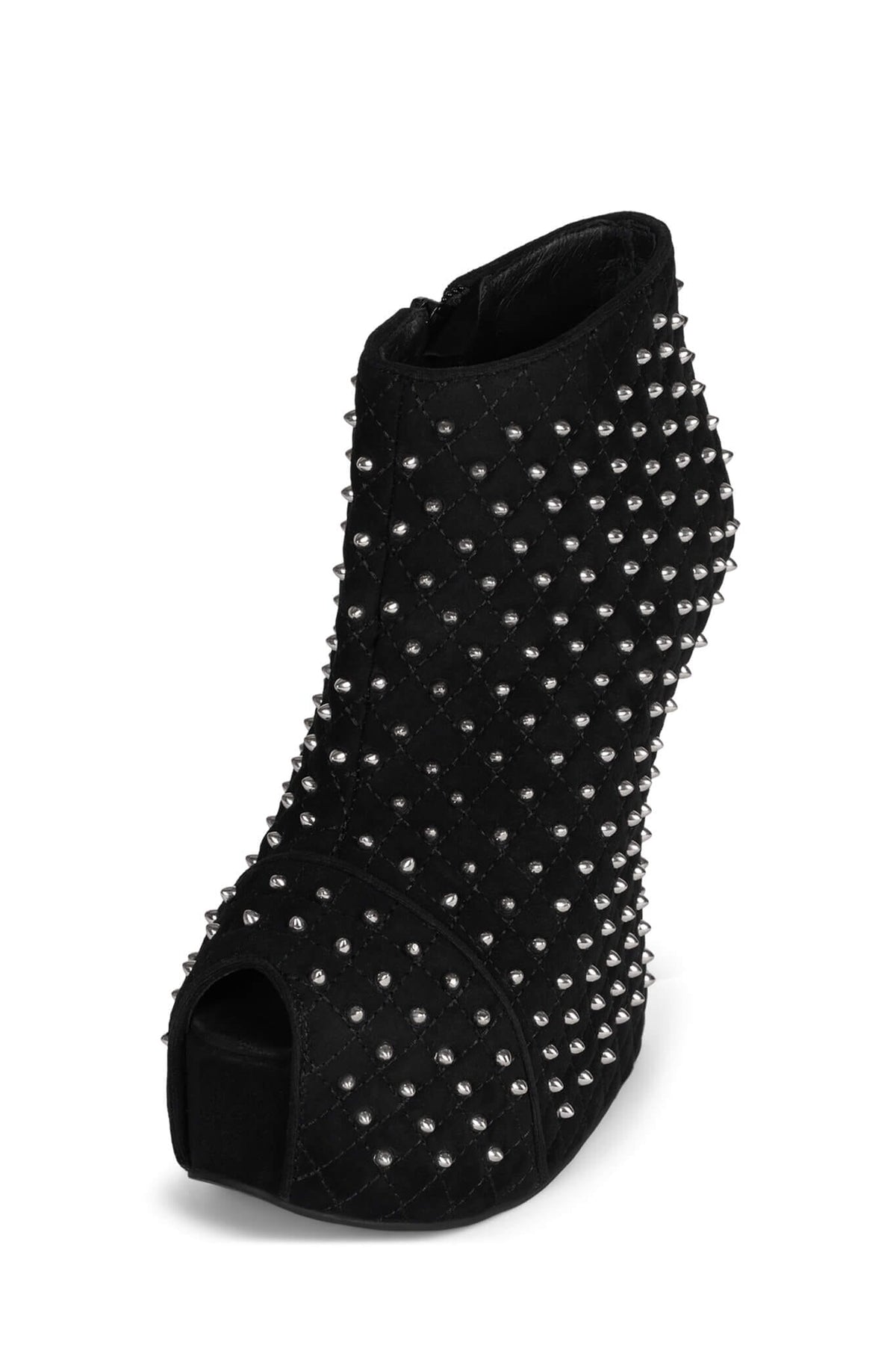 MIDNITE-Q Wedge Platforms - Black Suede Silver | Jeffrey Campbell