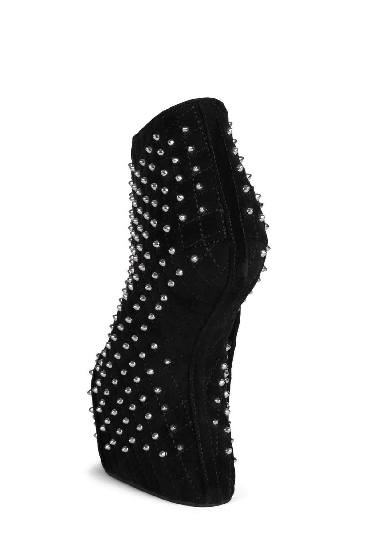 MIDNITE-Q Wedge Platforms - Black Suede Silver | Jeffrey Campbell