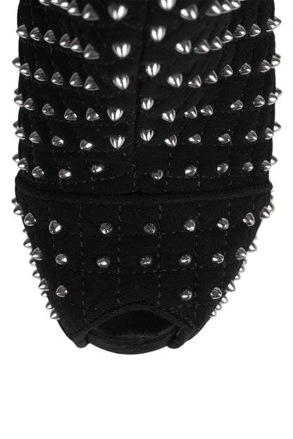 MIDNITE-Q Wedge Platforms - Black Suede Silver | Jeffrey Campbell