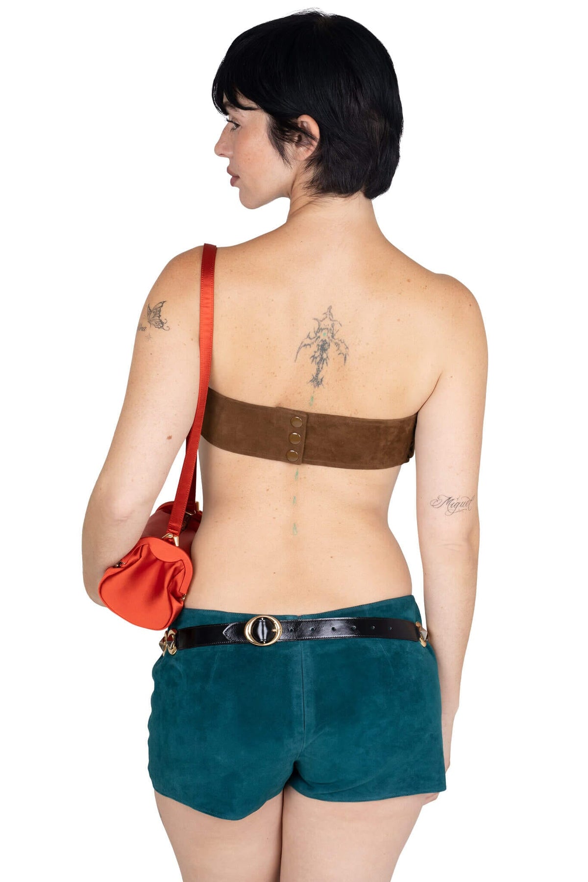 OUT-WEST SHORTS Shorts - Turquoise Suede | Jeffrey Campbell