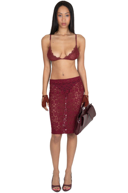 AMALIE-LC SKIRT - Wine | Jeffrey Campbell