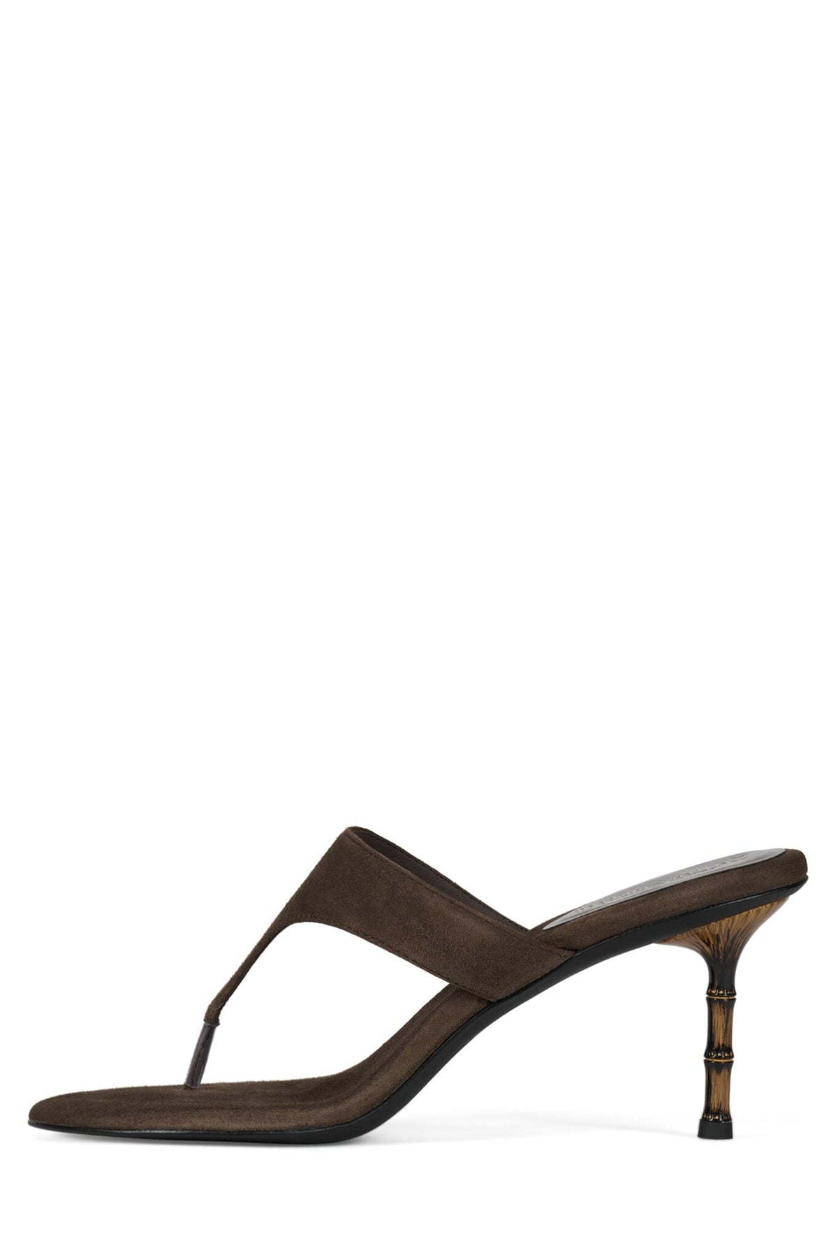 MARILLA Heeled Thong Sandal - Coffee Suede | Jeffrey Campbell