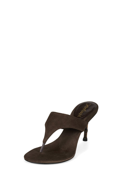 MARILLA Heeled Thong Sandal - Coffee Suede | Jeffrey Campbell