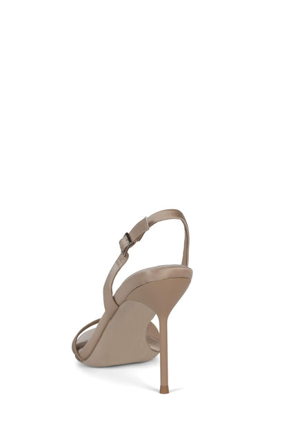 GO-GETTER Heeled Sandals - Champagne Satin | Jeffrey Campbell