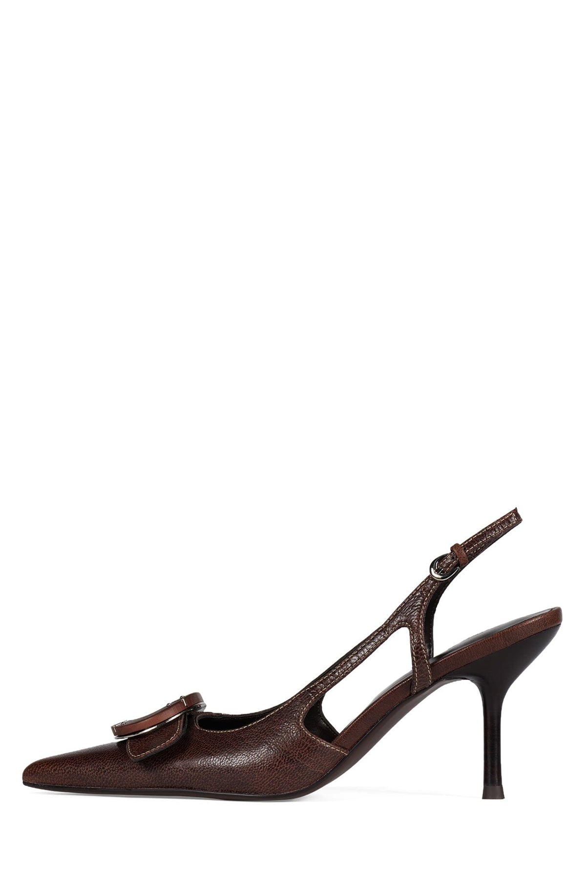 HANNIGAN Heeled Slingback - Brown Combo | Jeffrey Campbell