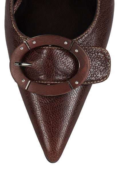 HANNIGAN Heeled Slingback - Brown Combo | Jeffrey Campbell