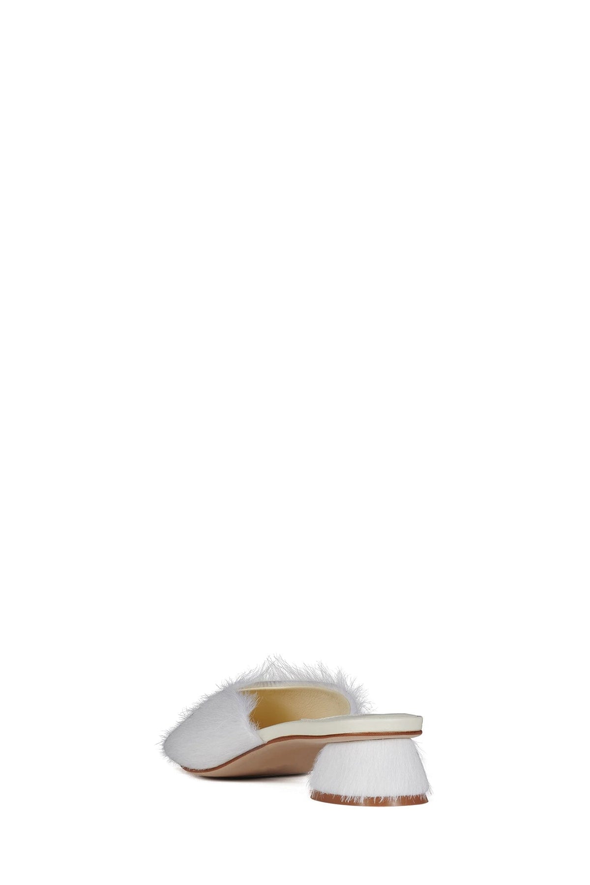 MOLLY-2F Heeled Mule - Ivory Longhair | Jeffrey Campbell