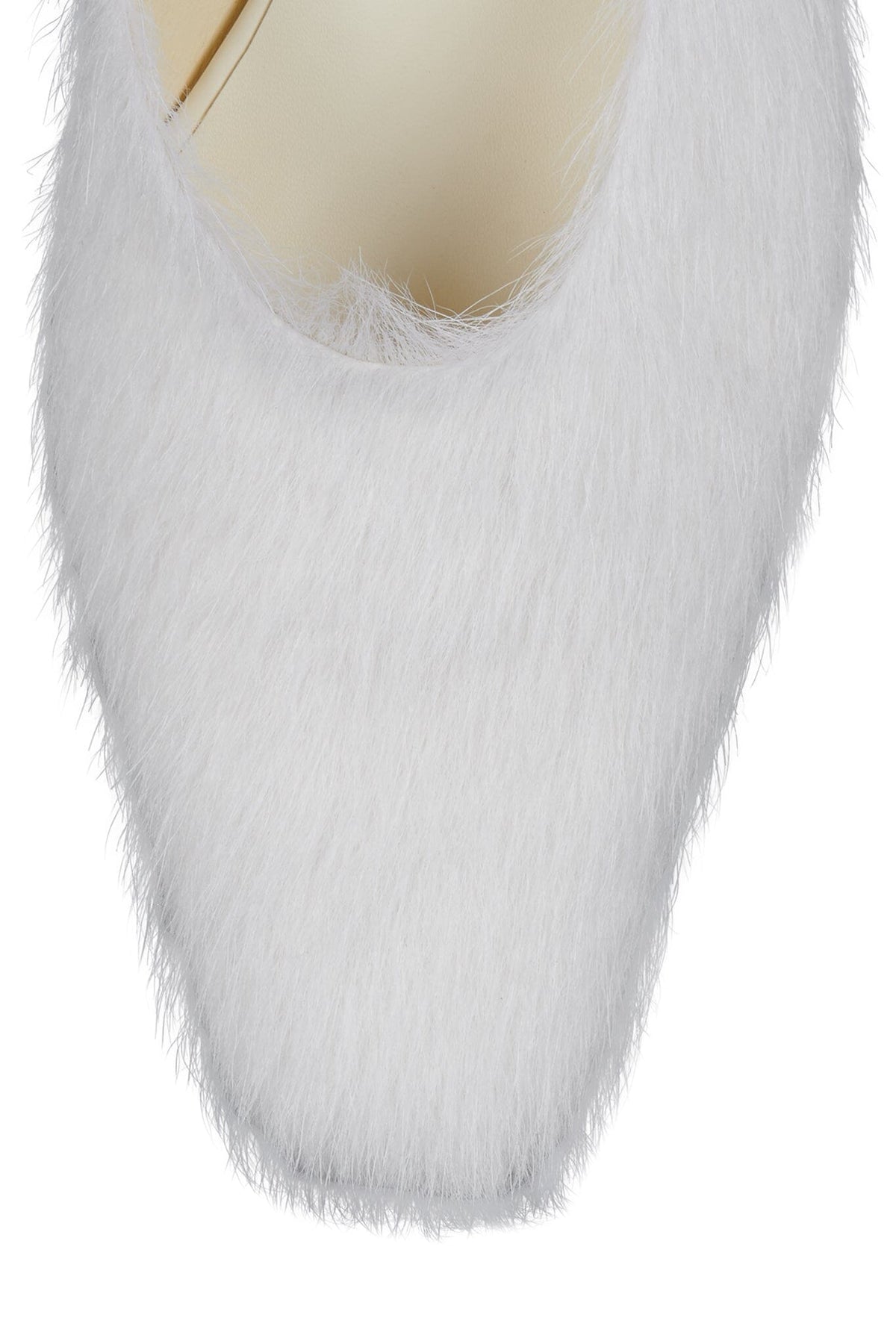 MOLLY-2F Heeled Mule - Ivory Longhair | Jeffrey Campbell