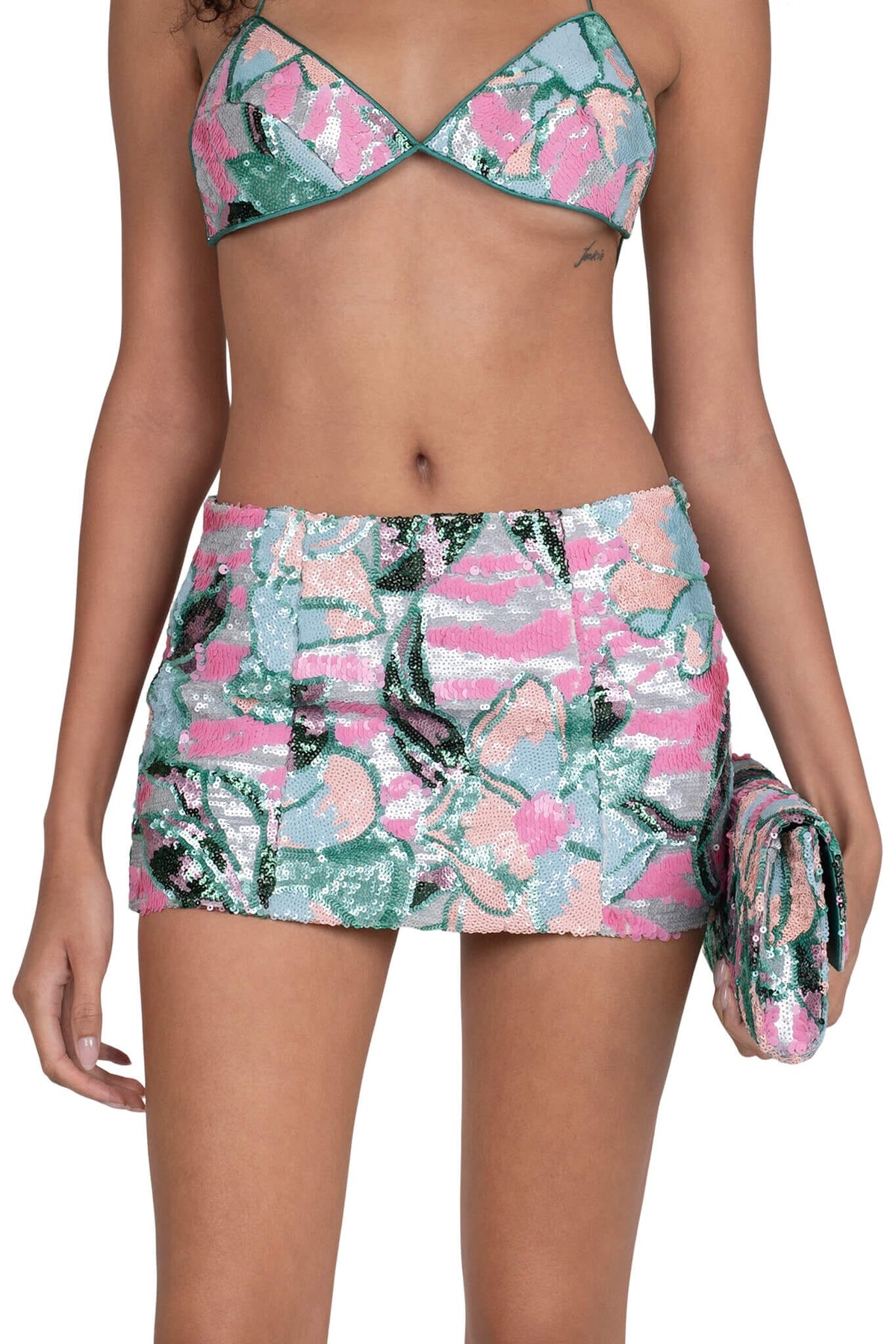 MAISY-SEQ SKIRT - Teal Multi | Jeffrey Campbell