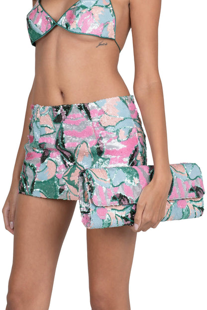 MAISY-SEQ SKIRT - Teal Multi | Jeffrey Campbell