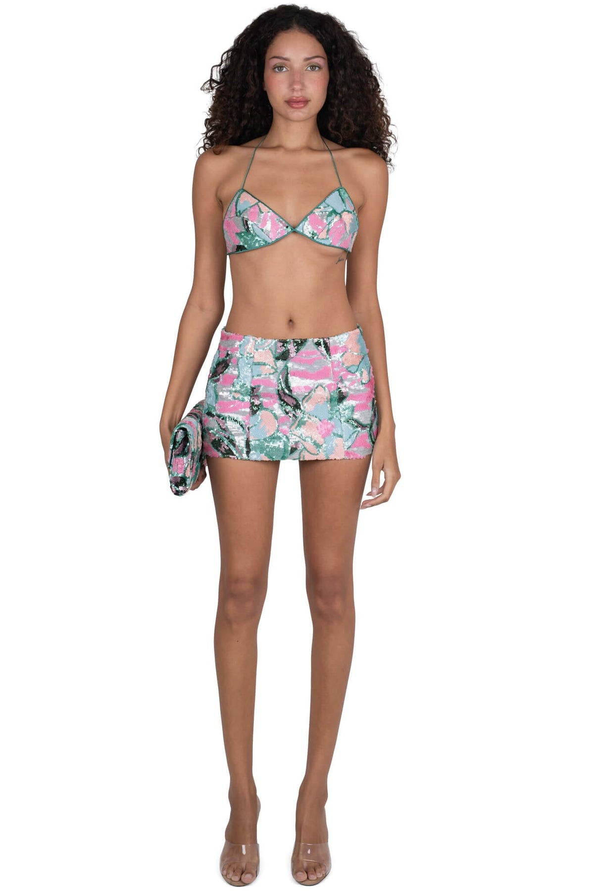 MAISY-SEQ SKIRT - Teal Multi | Jeffrey Campbell