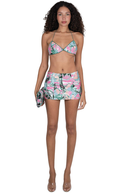 MAISY-SEQ SKIRT - Teal Multi | Jeffrey Campbell