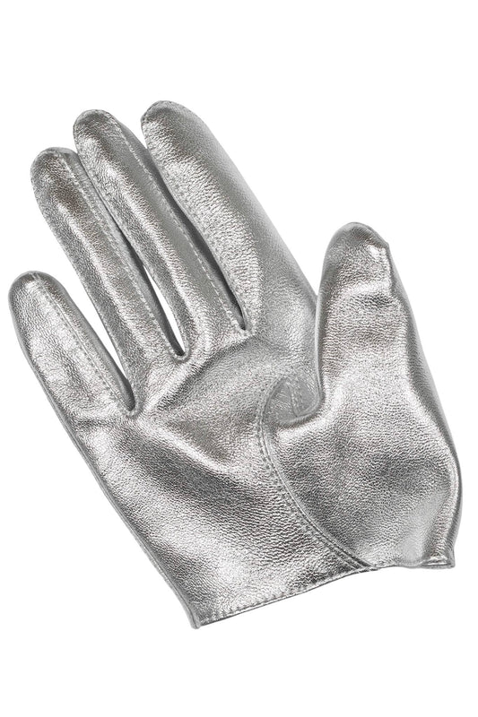 PIT-CREW Leather Gloves - Silver | Jeffrey Campbell