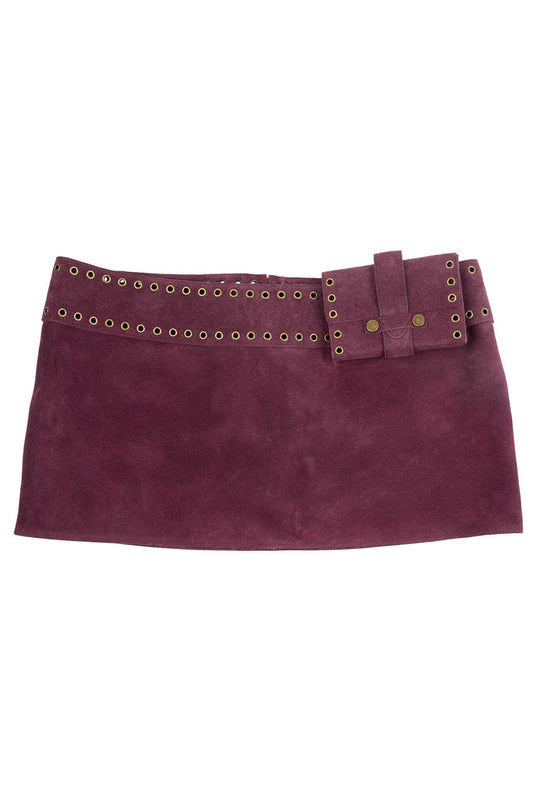BOLSITA Mini Skirt - Berry Suede | Jeffrey Campbell