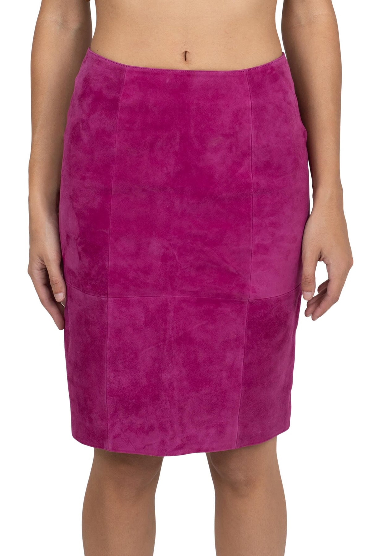 AMALIE SKIRT Pencil Skirt - Fuchsia Suede | Jeffrey Campbell