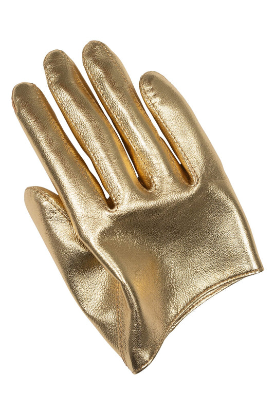 PIT-CREW Leather Gloves - Gold Metallic | Jeffrey Campbell