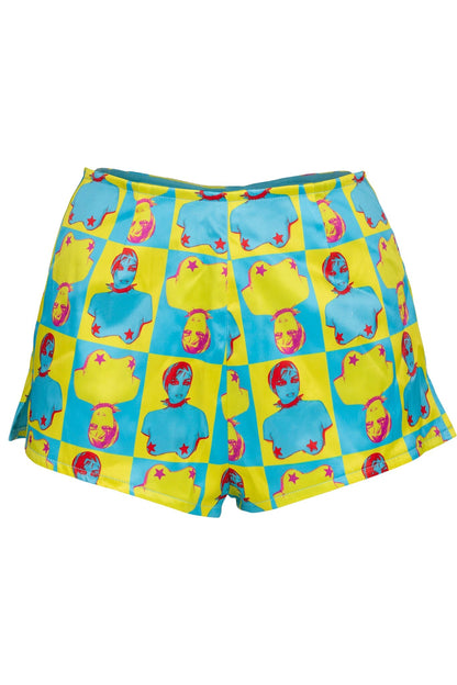 CHEEKZ SHORTS - Yellow Pop Art | Jeffrey Campbell
