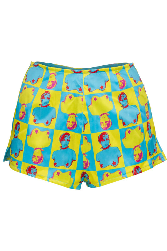 CHEEKZ SHORTS - Yellow Pop Art | Jeffrey Campbell