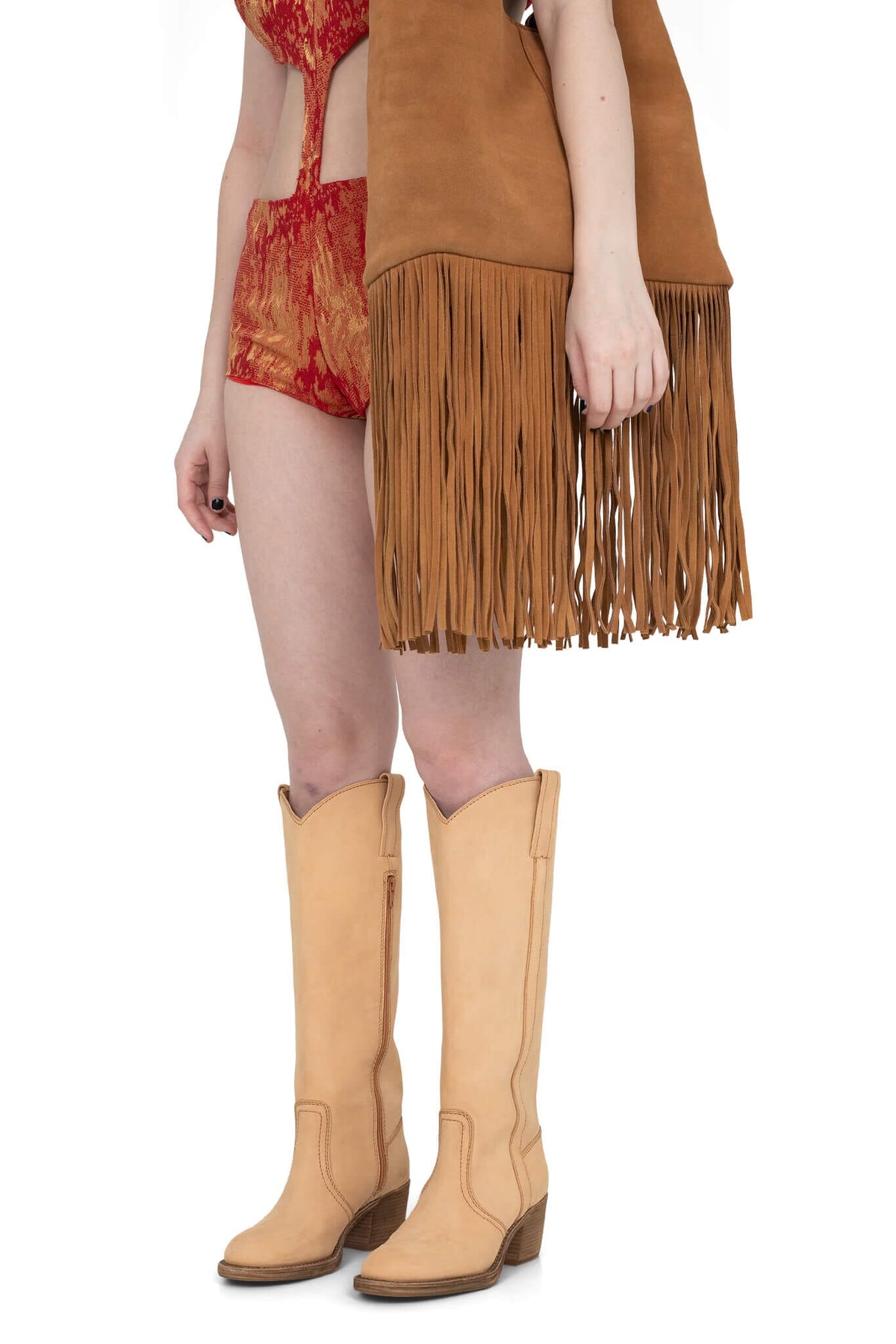 BLESSIE Knee-High Boot - Natural Distressed | Jeffrey Campbell