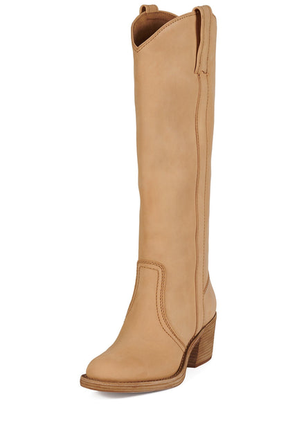 BLESSIE Knee-High Boot - Natural Distressed | Jeffrey Campbell