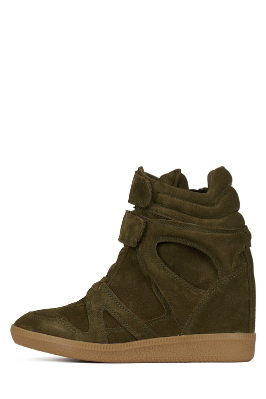 SERVED High-Top Sneaker - Olive Suede | Jeffrey Campbell