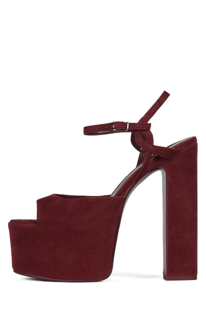 EVER-LAST Platform Sandal - Wine Suede | Jeffrey Campbell
