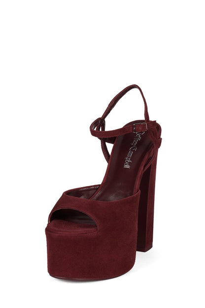 EVER-LAST Platform Sandal - Wine Suede | Jeffrey Campbell