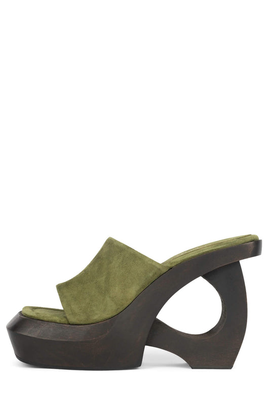 THE-IDOL Platform Sandals - Olive Suede | Jeffrey Campbell