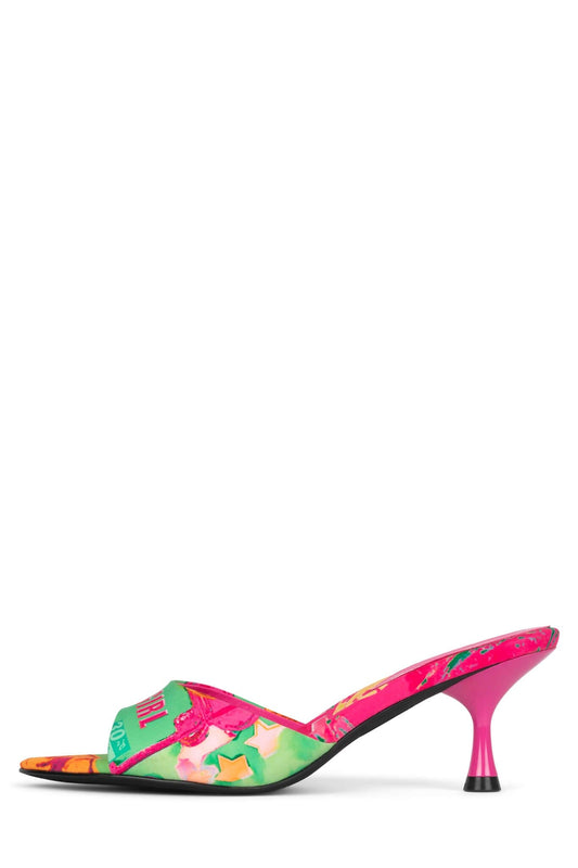 SPY-KID Kitten Heeled Sandal - Green Bad Girl Combo | Jeffrey Campbell