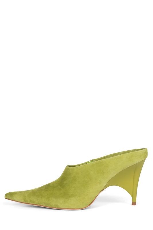 VADER-OS Mule - Bright Chartreuse Suede | Jeffrey Campbell