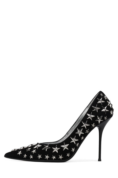 STRPWR-HI - Black Suede Silver | Jeffrey Campbell