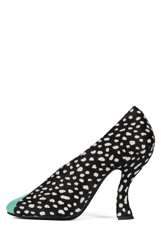 AMUSING-F - Black White Dot Teal | Jeffrey Campbell